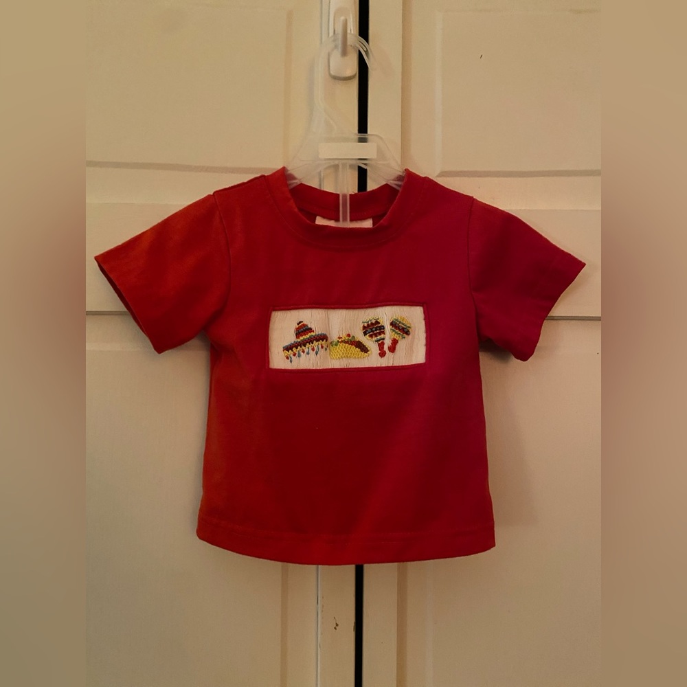 EUC 6 month smocked fiesta diaper set by Azalea City Smocks.